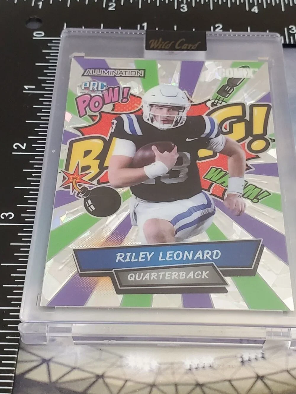 Riley Leonard  2023 Wild Card Alumination 4/4 COMIX  BANG PRC -Colts AC-RL